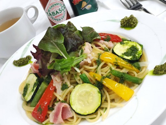 夏野菜のジェノベーゼパスタ